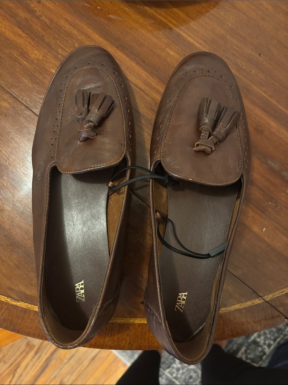 Zara Leather Tassel Loafer 10 - Picture 3 of 4